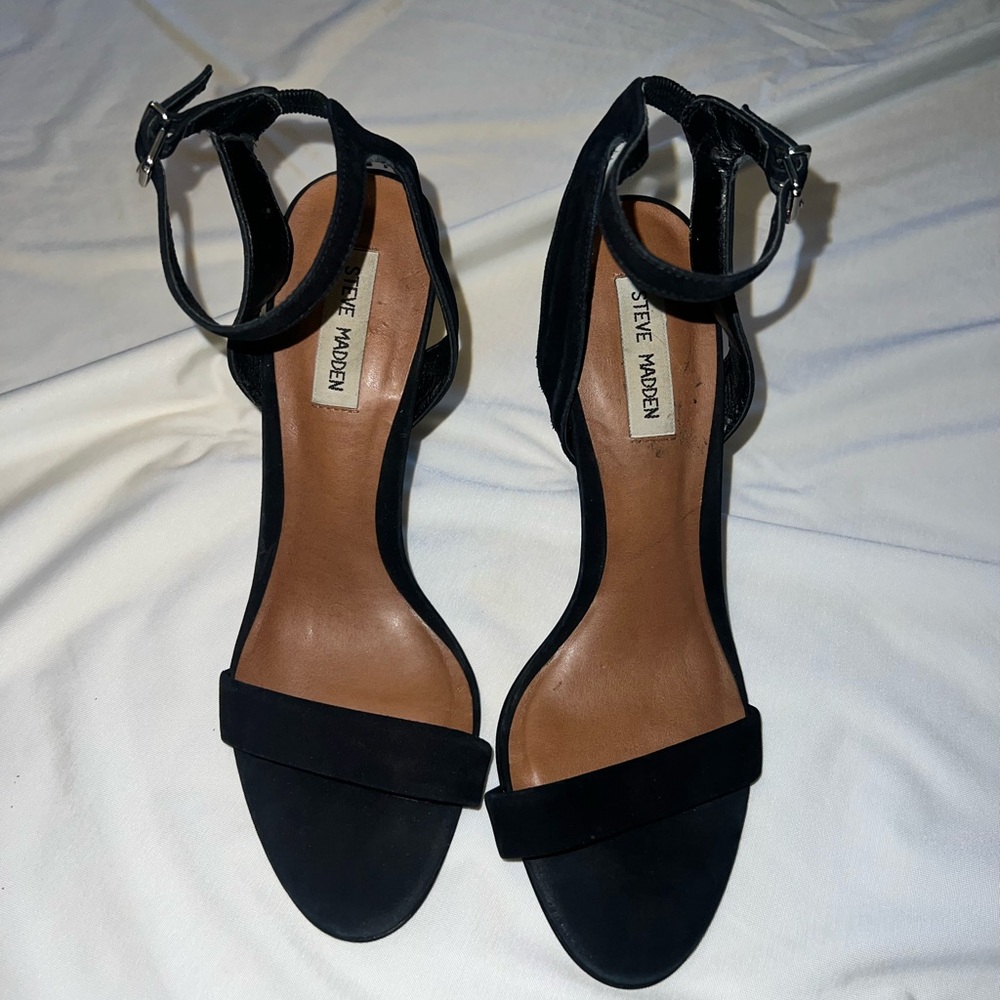 Steve Madden Black Ankle Strap Heels